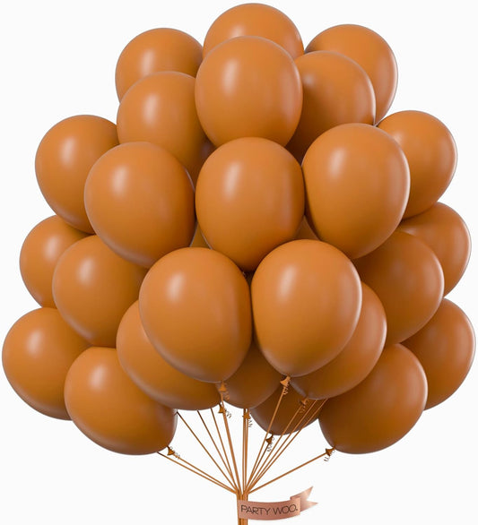PartyWoo Light Brown Balloons - 50 Pcs 12 Inch Caramel Tan Boho Decor for Graduation & Baby Showers