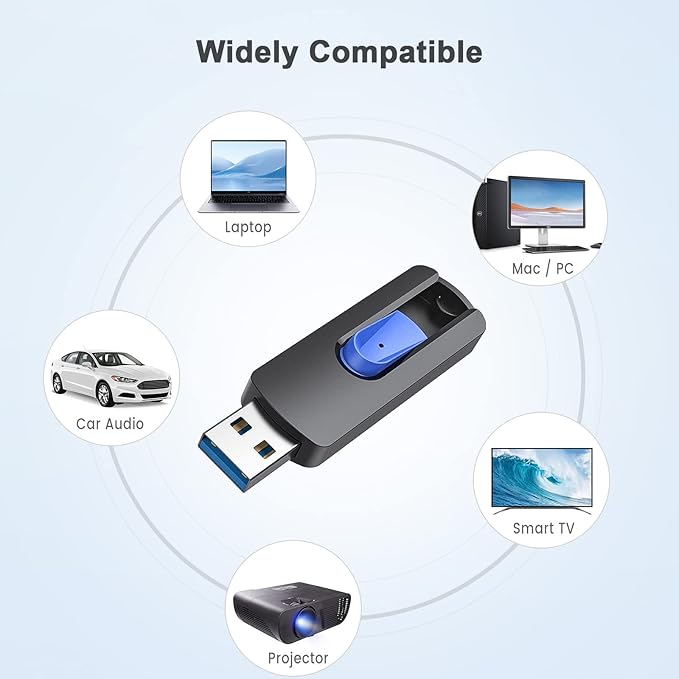 JUANWE 256GB USB Drive, Thumb Drive USB 3.0 Flash Drive USB Storage Flash Drive 256 GB, Retractable Slide Jump Drive for Expand Capacity & Data Storage