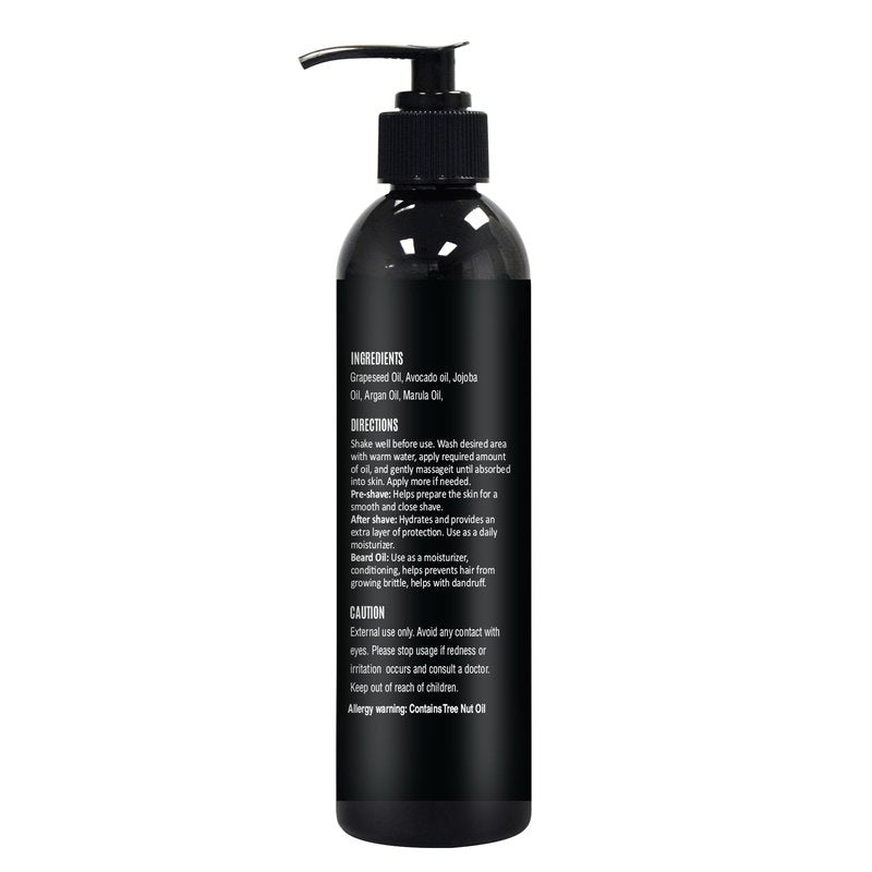 8 fl. Oz, Unscented Pre Shave Oil for Men, Excellent Shaving oil for Men, Prepares for a burns free Shave, Works with Straight or Safety Razor