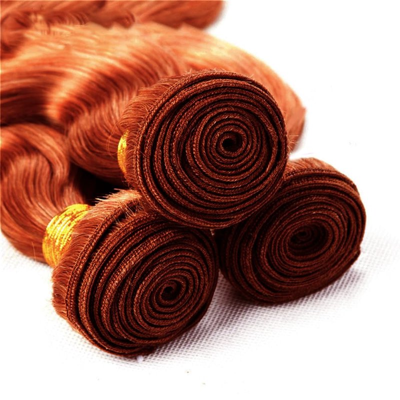 Auburn Bundle Human Hair Color 33 Body Wave Bundle Huxowax Brazilian Virgin Remy Hair 3 Bundles 16 18 20 Inch Double Weft Reddish Brown Body Wave Bundle Hair Weave 150g