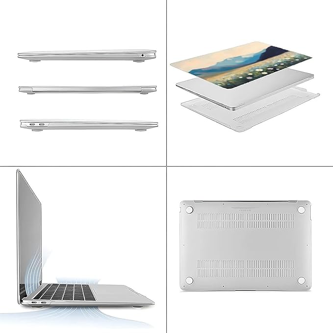 COTAIL Compatible with MacBook Air 13.3 13.6 Inch Case 2022 2021 2020 2019 Plastic Hard Shell Case Cover,13.3 Air (A1932/A2179/A2337), Wildflowers and Mountains