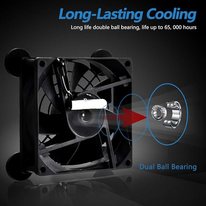 SCCCF Dual 80mm USB Speed Control Fan, 5V Portable Cooling Fan for Flat-Screen TV Receiver Router DVR PlayStation Xbox Computer Cabinet Cooler