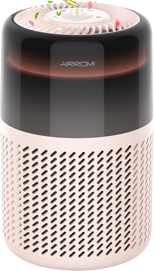 AIRROMI HEPA Air Purifier for Bedroom&Home,Pet Air Purifier for Home Pets,Removes Pet Odor,Cat Litter Smell,Dust,Smoke&Allergies,Quiet Room Air Purifier with Scents,360°Air Cleaner,A2005 Beige
