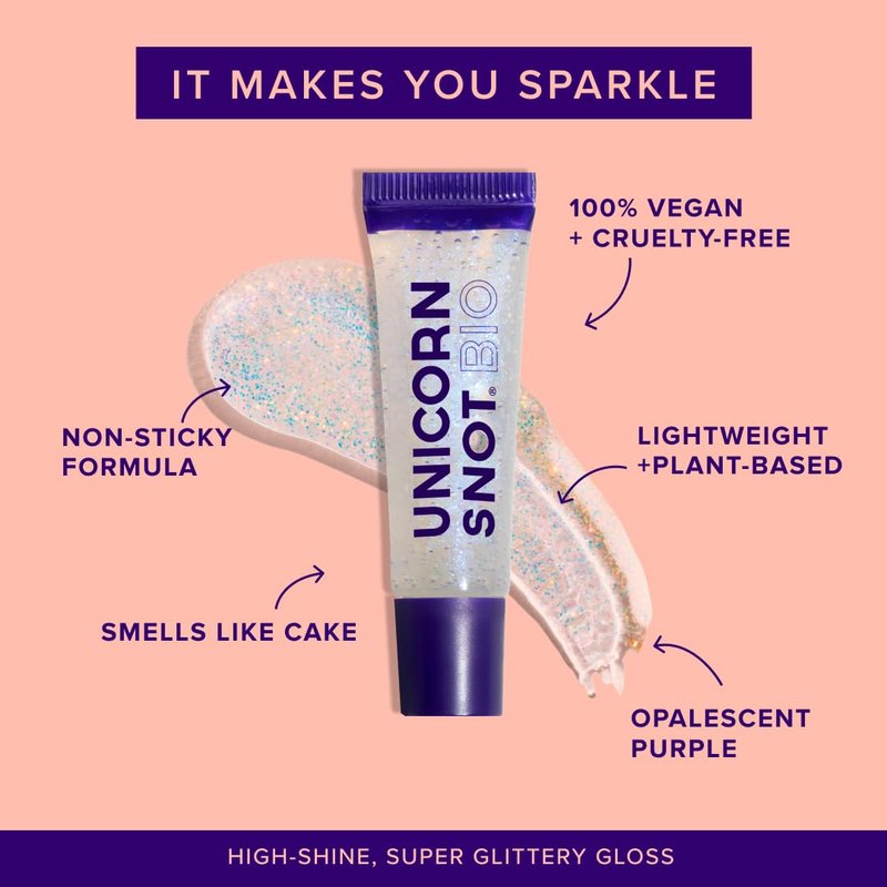 UNICORN SNOT Holographic Glitter Lip Gloss Gift Set - Sparkly & Shimmer Lips | Holographic Lip Gloss | Vegan & Cruelty Free 0.37fl oz 3-Pack