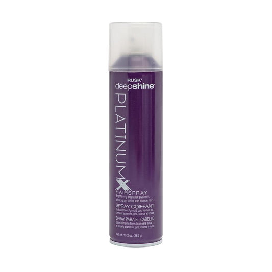 RUSK Deepshine PlatinumX Hairspray, Fast-Drying Finishing Spray, All-Day Humidity Resistance Provides Strong Hold, Shape, and Body for a Shiny Look, 10.2 oz