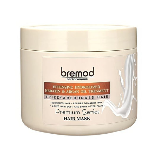 Bremod Argan Oil & Keratin Hair Mask - Hydrating Deep Conditioner for Dry, Damaged Hair | 16.9 Fl Oz