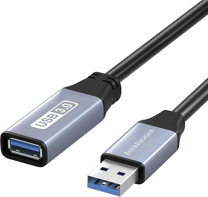 BlueRigger Active USB 3.0 Extension Cable 3FT (5 Gbps USB Extender Cord) - Short USB Extension Cable for Webcam, VR Headset, Printer, Hard Drive, Keyboard, Mouse