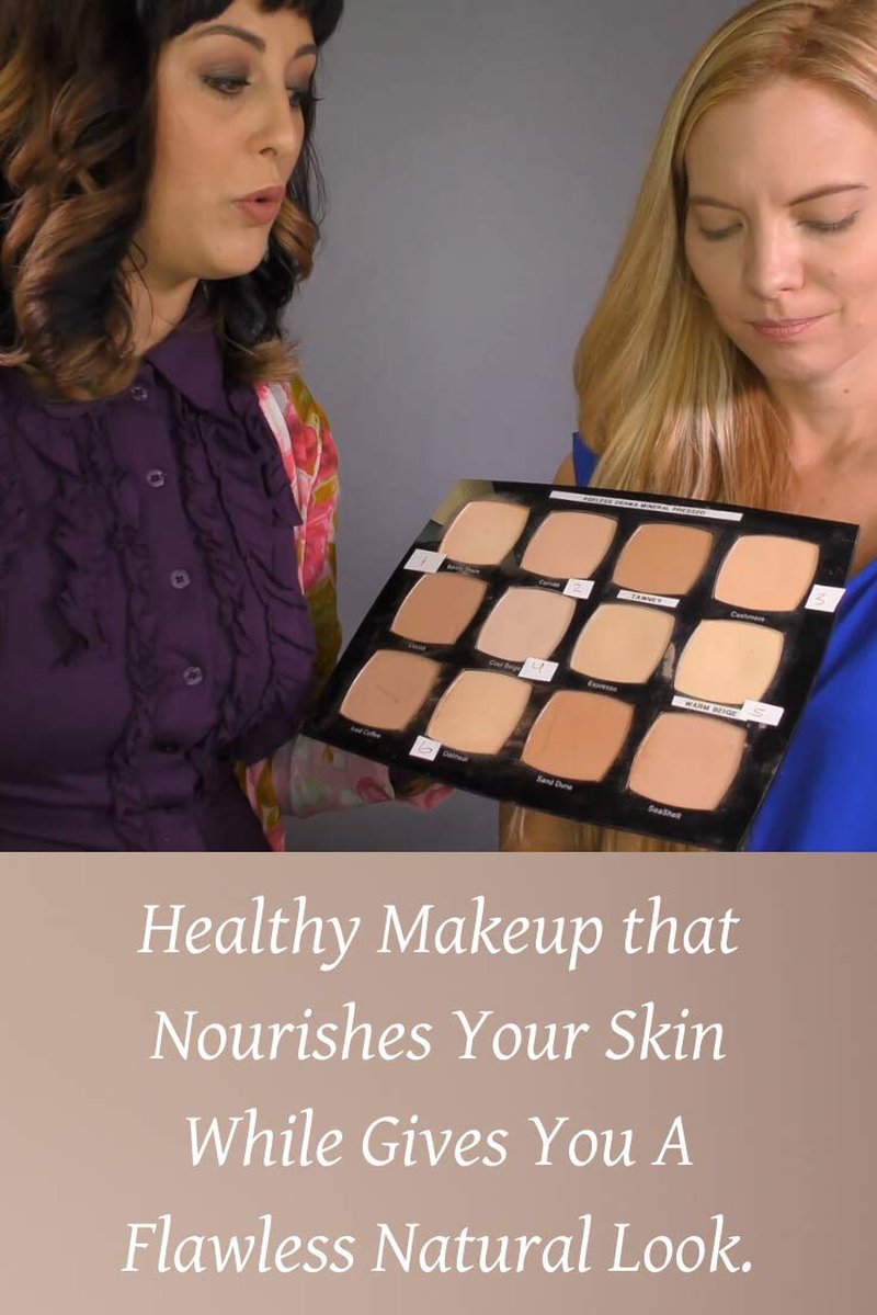 Pressed Mineral Foundation Makeup - Tawny Shade with Vitamin & Green Tea Extracts | Natural Finish