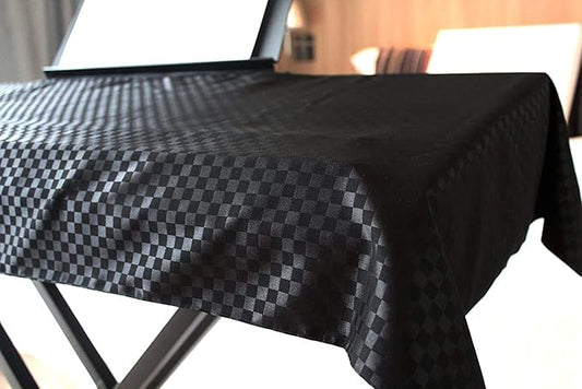 Clairevoire Piano Keyboard Dust Cover for 61 Keys to 88 Keys, Electric Pianos Cover, Digital Pianos Cloth Protection,Lightweight and Adjustable Closure,Ebony Black, M - Keyboard Piano up to 53" x 16"