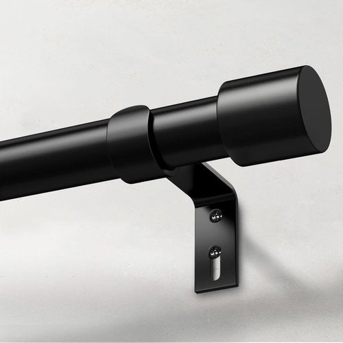 IFELS Heavy Duty Curtain Rods - Adjustable 66 to 120 Inch Black Drapery Rod for Indoor/Outdoor Use