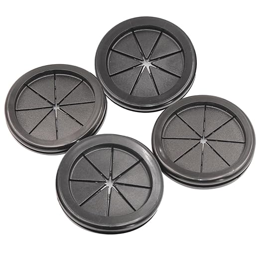 EASYEAH Rubber Grommets for Wiring, 2-3/8 Inch Drill Hole, 2-1/16 Inch ID, Firewall Grommets Automotive Cable Cords Hoses Protection, Double-Sided Rubber Plugs for Round Holes, 4 Pcs, 52x60 mm