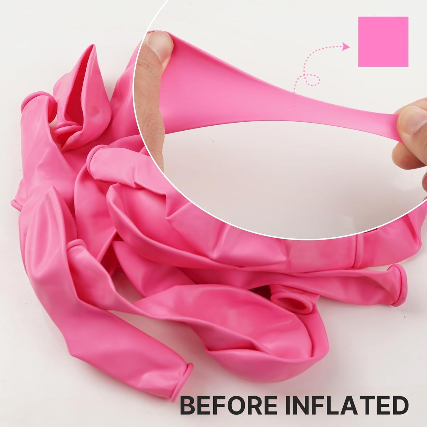 PartyWoo Pink Balloons - 100pcs Matte Pink Balloon Arch Kit for Baby Showers & Parties | Various Sizes 5-36 Inch