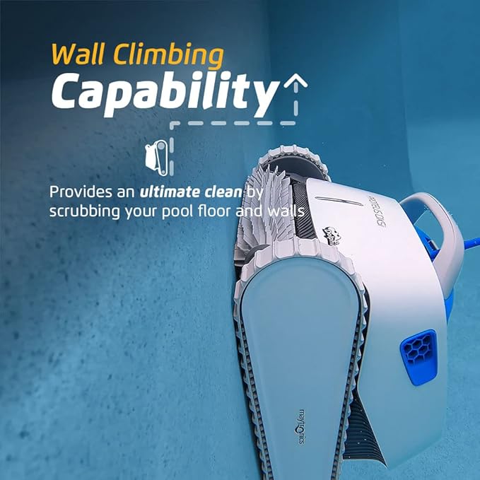 Dolphin Proteus DX5i Wi-Fi Automatic Robotic Pool Vacuum Cleaner Includes Caddy for Easy to Transport and Store, Ideal for In-Ground Pool up to 50 FT in Length