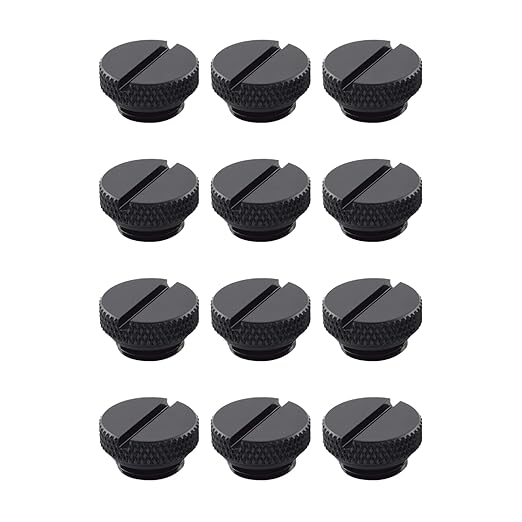 dracaena.io 12 pack G1/4" thread, Thin water Stop Plug Fitting with Coin Slot for Computer water cooling System, durable brass/copper material, Black