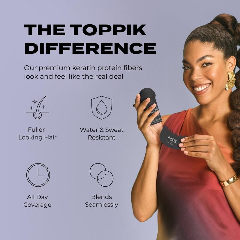 Toppik Hair Building Fibers - Instantly Thicker & Fuller Hair for Fine or Thinning Hair | 9 Shades Available, 4 Sizes