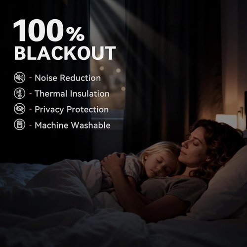 100% Blackout Shield Dark Grey Linen Blackout Curtains - Thermal Insulated Drapes for Bedroom & Living Room | 50" W x 84" L, 2 Panels