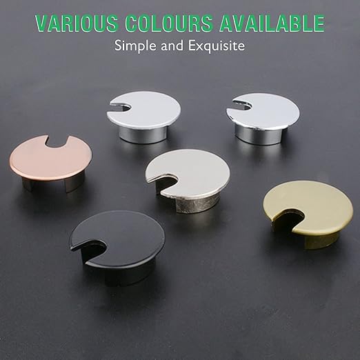 EASYEAH 1 Pcs Desk Grommet 1-3/8" / 35 mm, Desk Cord Hole Cover, Cable Grommet Metal Zinc Alloy Materilal, Desk Hole Grommet for Home & Office Pc, Detachable Cable Cord Organizer-Brushed Silver