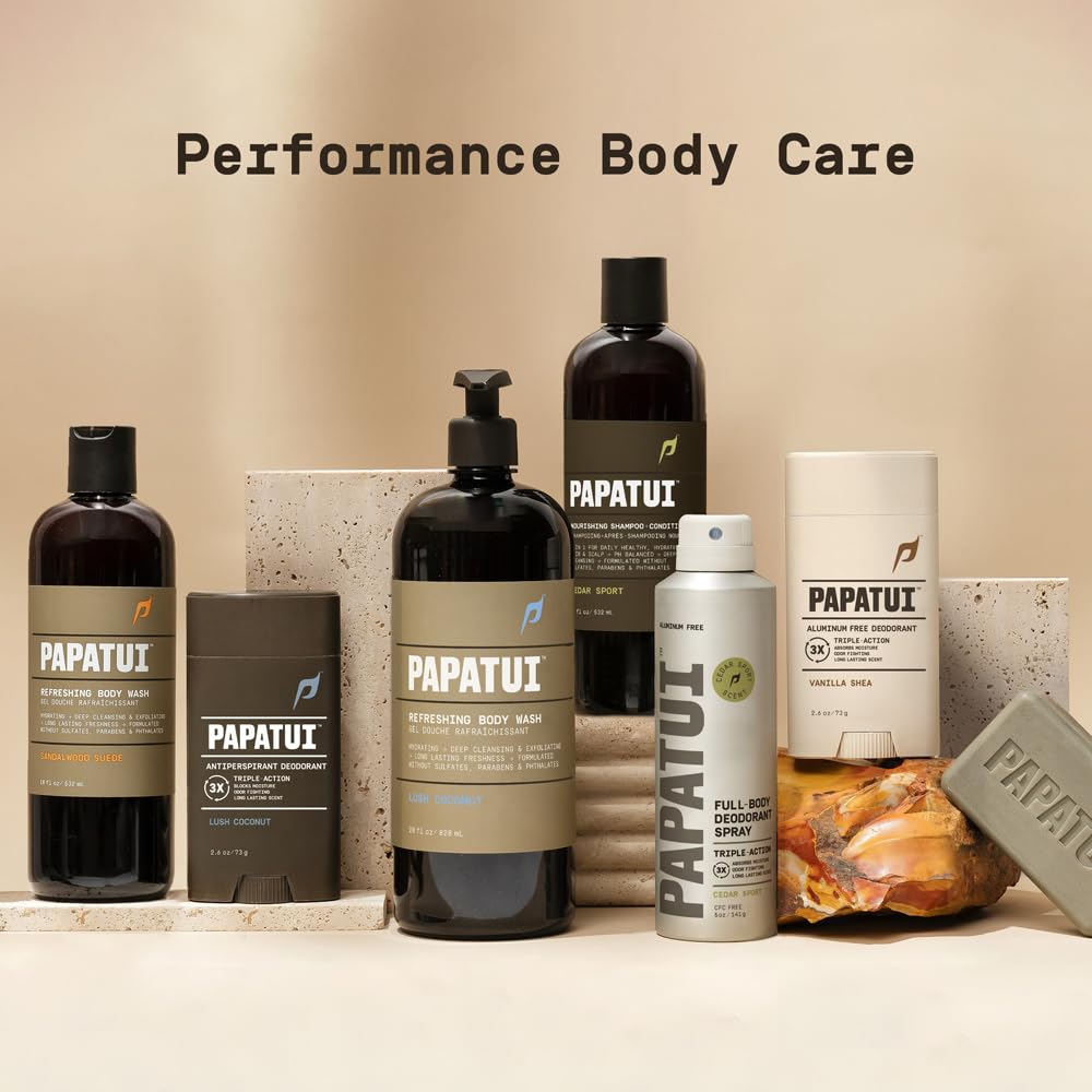 PAPATUI by Dwayne Johnson Refreshing Body Wash for Men | Exfoliating, Hydrating & Made with Coconut Oil | Lush Coconut | 18 oz