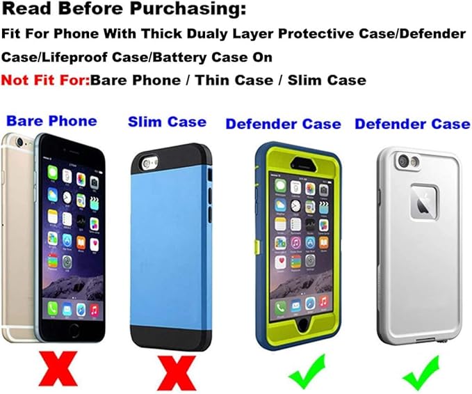Yuzihan Fit for iPhone 13 Mini 12 Mini iPhone SE 2020 iPhone 8 7 6S 6 Belt Holster Premium Leather with Belt Clip Loop Fit with Defender Case Protective Armor Battery Case On