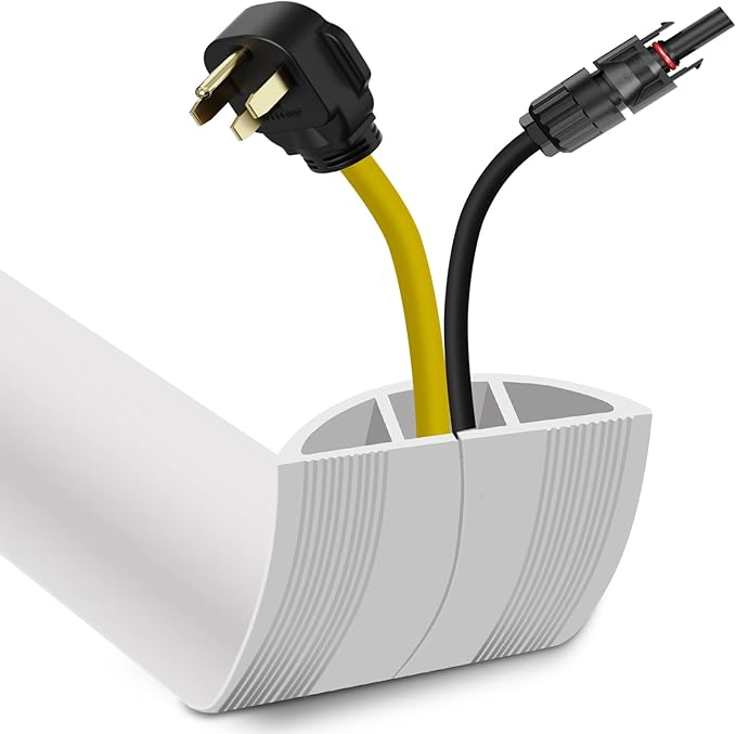 JAHOMFAI Floor Cord Cover 3.3FT Cord Covers for Wires on Floor Protect Wires & Prevent Trip Hazards, Easy to Cut for Home, Office, School, Concerts, Cavity W0.6in x H0.32in