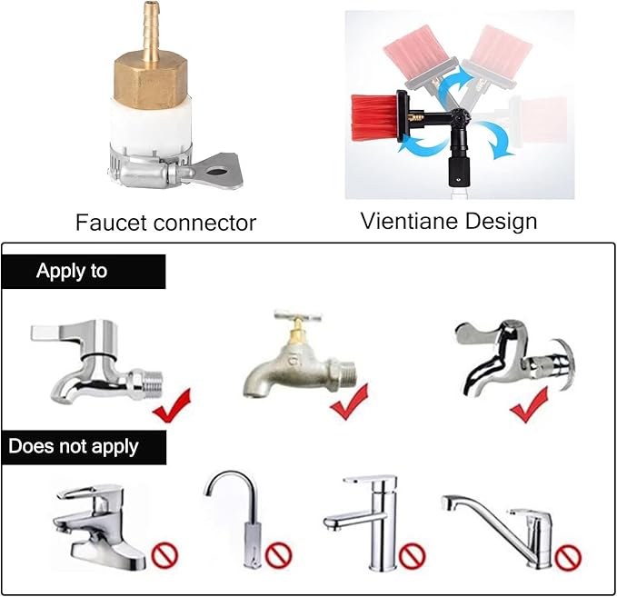 5 Meter / 16.5 Feet Extending Telescopic Water Fed Home Windows Car Vans Brushs Wash Brush Cleanerï¼30cm Brush 5m Poleï¼