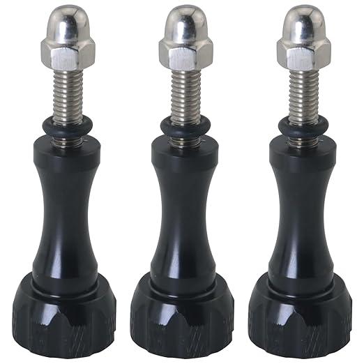SJZBIN 3PCS Black Aluminium Alloy Hand Tightened Screws Length 19.6mm Universal Action Camera Accessories Adapter Screw for Connecting Tripods Selfie Sticks Fill Light