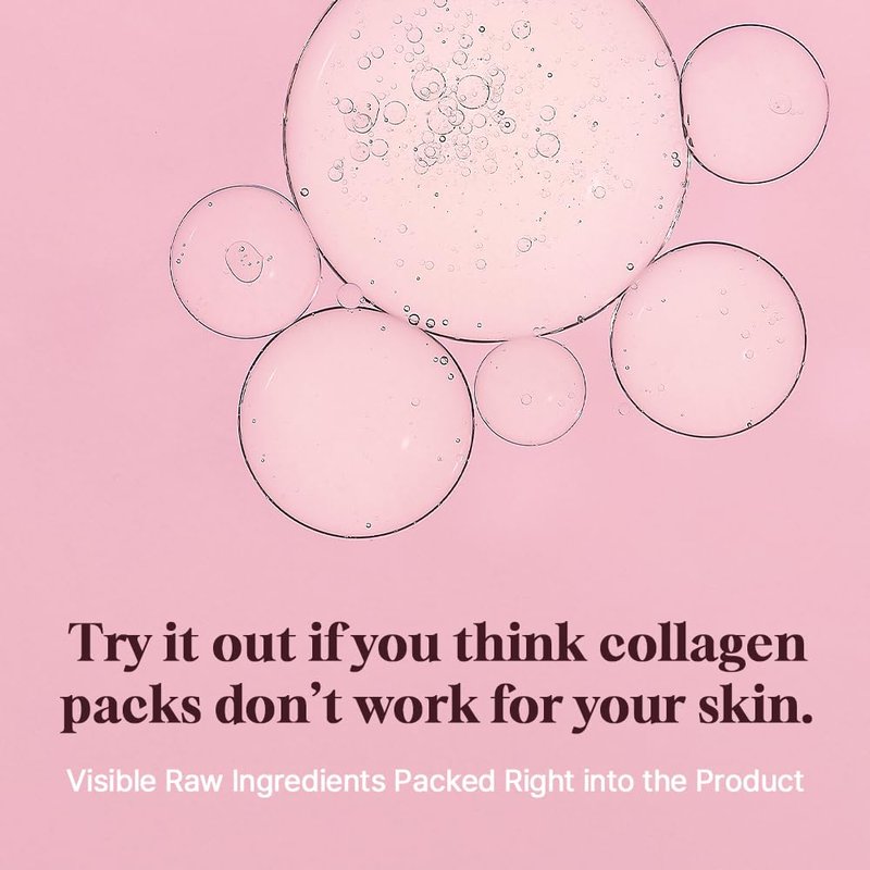 HEVEBLUE Pot Pore Peptamin Hydro Collagen Mask Pack 4ea - Hydrating Overnight Hydrogel Mask, Skin Firming, Pore Tightening, Hypoallergenic,Collagen Ampoule Absorbing Over Time