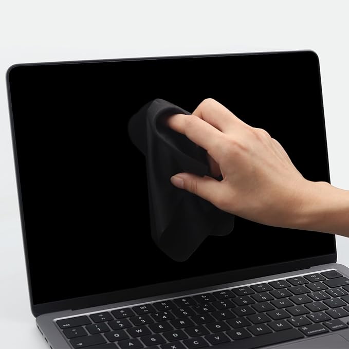 MUBUY-GOL 3 Pack Microfiber Liner Cleaning Cloth 13" with Screen Keyboard Imprint Protection, Laptop Keyboard Protector Compatible with MacBook Neo13/Pro13 /Air 13" and MacBook Pro 14"-Black
