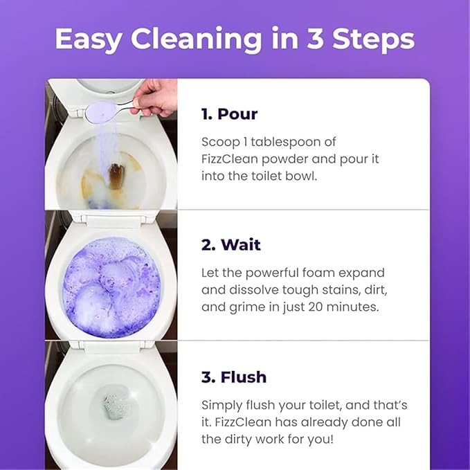 Fizzclean Toilet Cleaner, Fizzclean Toilet Cleaning Foam, Foam For Sparkling Clean, Touch Free Foaming Cleaning Powder (2)