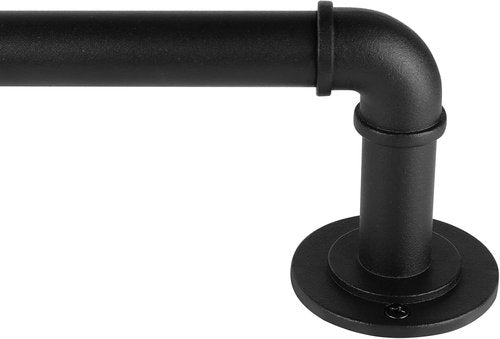 Industrial Curtain Rods - Blackout Wrap Around Design for Windows 28-48 Inches | 7/8 Inch Diameter