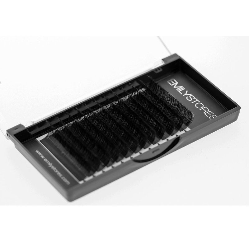 EMILYSTORES Eyelash Extensions 0.10mm Thickness C Curl Length 12mm Individual Volume Natural-Looking eyelashes Single Size For Lash Extension (0.10,C,12mm)