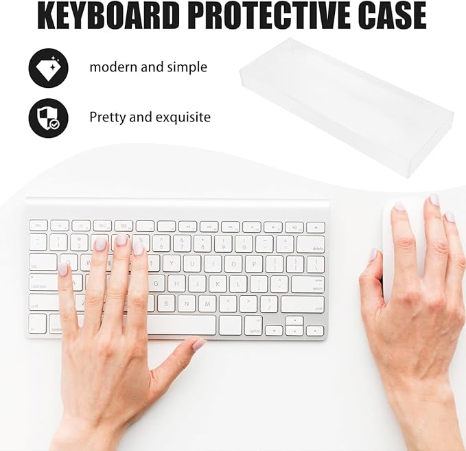 DOITOOL Keyboard Protective Case Dust Hood Transparent Cover for Household Keyboards 18.89X7.08X1.96In Protects against Dust Water Pets and Spills
