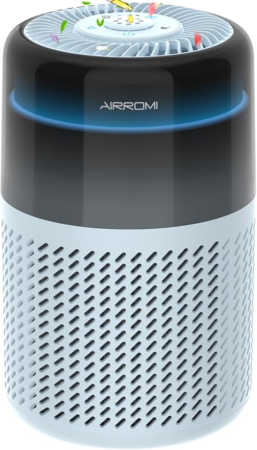 AIRROMI HEPA Air Purifier for Bedroom&Home,Pet Air Purifier for Home Pets,Removes Pet Odor,Cat Litter Smell,Dust,Smoke&Allergies,Quiet Room Air Purifier with Scents,360°Air Cleaner,A2005 Blue