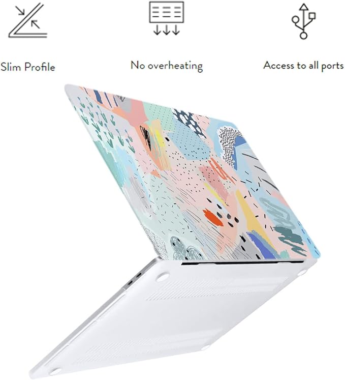 LanBaiLan Compatible for MacBook Pro 13 inch with Touch Bar M2 2026 2025 2024 2023 2022-2016 A2338 M1 A2251 A2289 A2159 A1989 A1708 A1706, Laptop Hardshell Case and Keyboard Cover, Graffiti