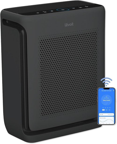 LEVOIT Air Purifier - HEPA Filter with Air Quality Monitor for Large Rooms Up to 1875 Ft² | Vital 200S-P, Black