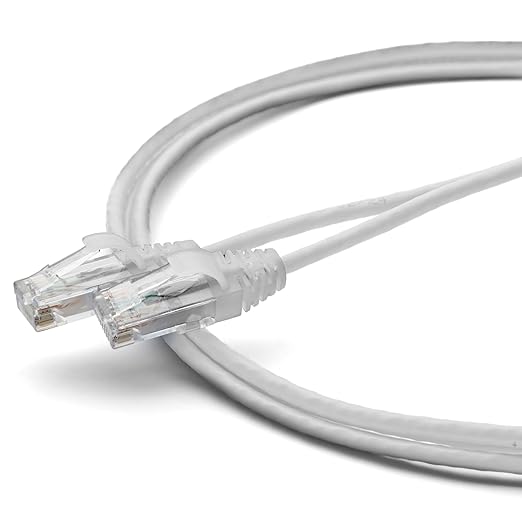 TRUECABLE Cat6 Component Rated Patch Cable, Unshielded (U/UTP), 7ft, White, 28AWG Stranded Pure Copper, Snagless 10G High-Speed Ethernet Cable, PoE++ 4PPoE 100W, UL Listed, RoHS-3, 1 Pack