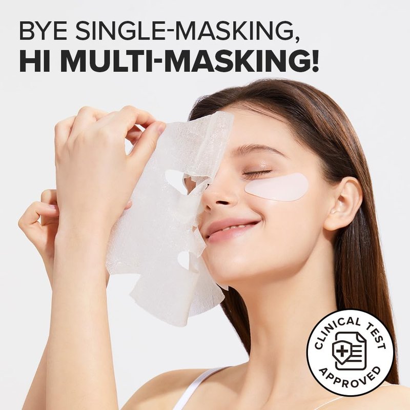 I DEW CARE Collagen Sheet Mask Variety Pack with Eye Patches - 5Days Face Masks Skincare Korean | Hydrating Collagen Face Mask, Moisturizing Skin Care, Facial Skincare Pack, Christmas Gifts, 5EA