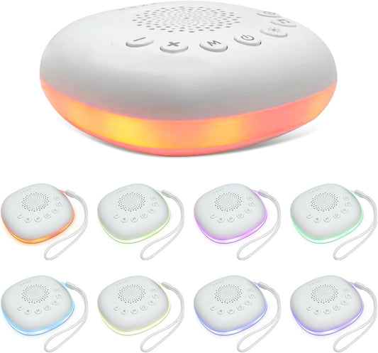 White Noise Sound Machine by [Brand Name] - Portable Sleep Aid with 20 Soothing Sounds & Night Light