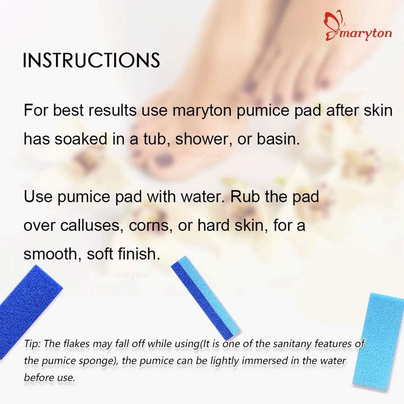Maryton Pumice Stone for Feet - Hard Skin & Callus Remover | Pack of 4 - Blue