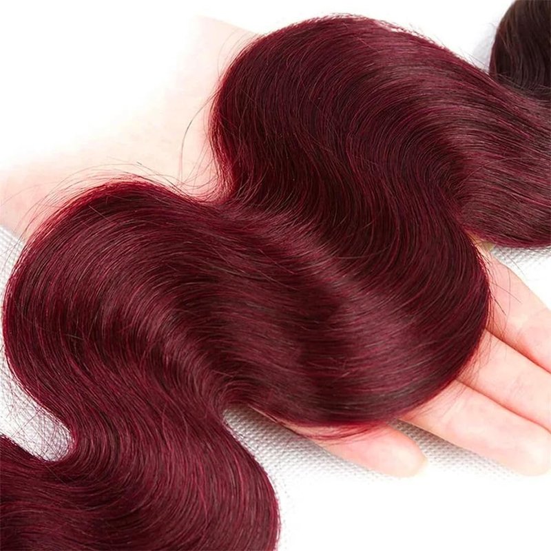 12A 99J Burgundy Body Wave Bundles Human Hair 1 Bundle 22 Inches 100% Human Hair Bundles