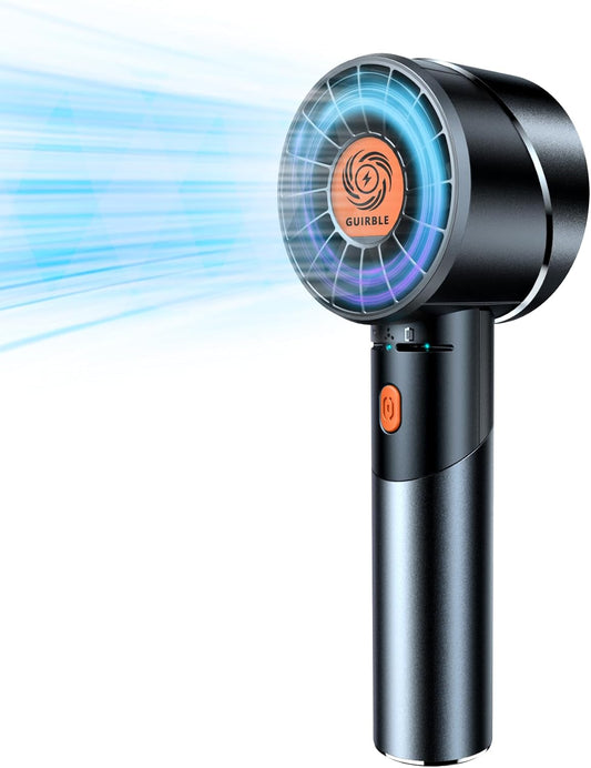 Skiennix Handheld Fan - Powerful Portable Turbo Fan | USB Rechargeable, 7000RPM, Black