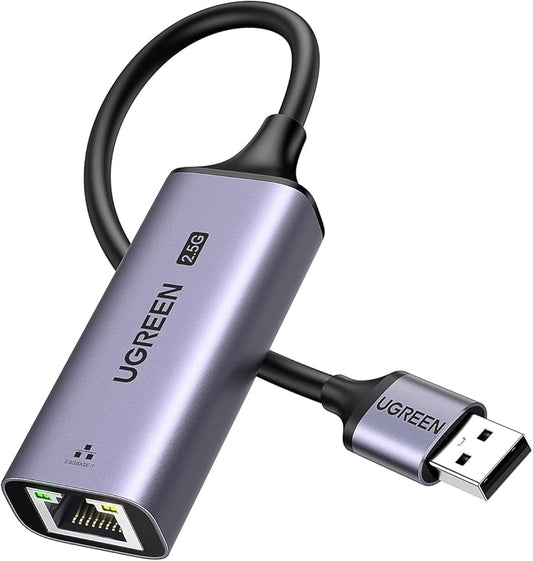 UGREEN USB to Ethernet Adapter 2.5Gb, Ethernet Adapter, Aluminum, USB 3.0 to RJ45 Computer Network Internet LAN Dongle for Laptop, Compatible for MacBook Air/Pro, XPS, Windows, macOS