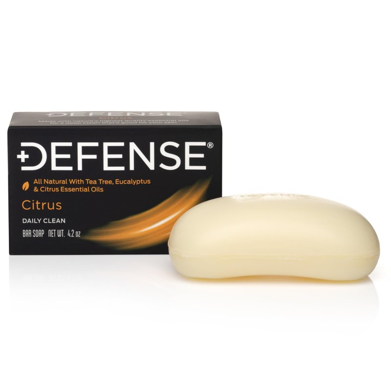 Defense Soap Citrus Bar â All Natural Tea Tree, Eucalyptus & Citrus Essential Oils â Post Workout Hygiene for Athletes, Sports & Active Lifestyles â Washes Away Sweat & Body Odor â 4.2 oz