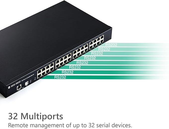 SOLLAE SYSTEMS 32-Port Console Server, RS232 Serial to Ethernet Device Server, SCG-5632