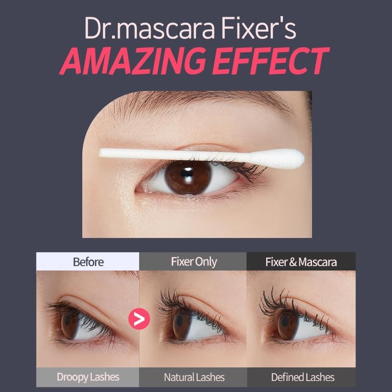 ETUDE Dr. Mascara Fixer, Black Mascara, Korean Mascara Fixer, Long-Lasting Wax Formula, All-Day Curl Hold, Smudge-Proof, Korean Makeup, Beauty, Vegan Certified (0.21 Fl Oz)