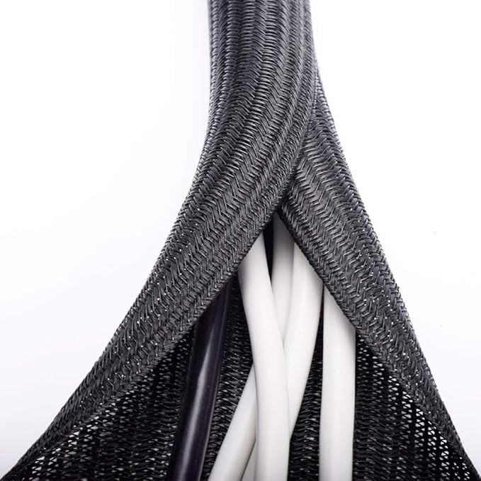 ZhiYo Cable Sleeve, 6.6ft - 1.2 inch, Black