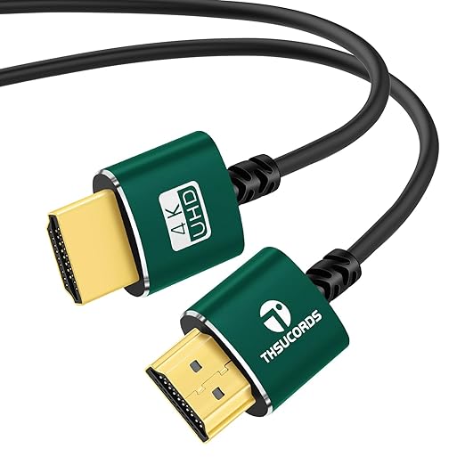 Thsucords Slim HDMI Cables 25FT, Ultra Soft & Thin HDMI to HDMI Cord, Extreme Flexible & Skinny HDMI Wire Supports High Speed 4K@60Hz 18gbps 2160p 1080p