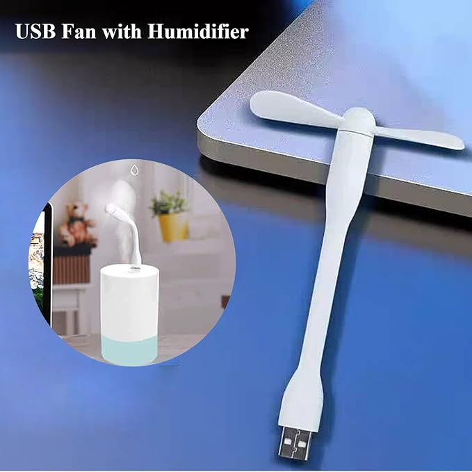 Soseelnee Mini USB Fan, Portable Pocket Fan USB-A Powered Little Cooler, Quiet Operation, for Home Office Car Outdoor Travel- 4 Pack (White)