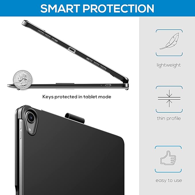 PboyiqiS Keyboard Case for iPad 10.2 9th/8th/7th Gen, Rotating Case for iPad9/iPad8/iPad7 with Backlits Touchpad Keyboard-360° Rotatable Smart Cover with Pencil Holder, Black