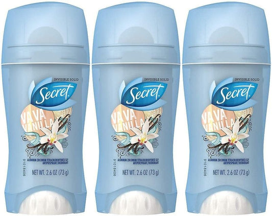 Va Va Vanilla Invisible Solid Antiperspirant & Deodorant - 2.6 Oz | Long-Lasting Protection (Pack of 3)